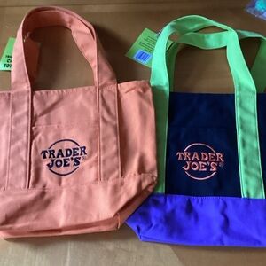 Trader Joe's Tote Bags in Orange and Blue